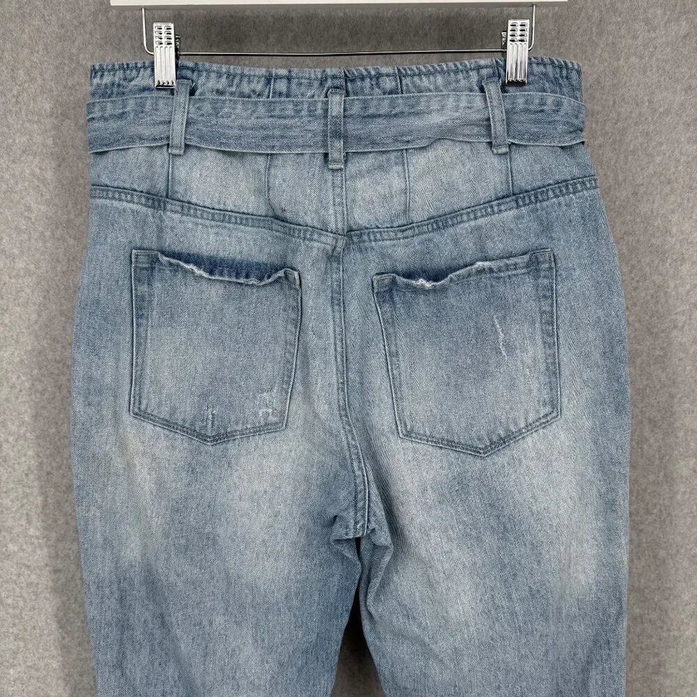 Vervet Womens Audrey Super High Rise Self Tie Utility Jean Size 30 Light Wash